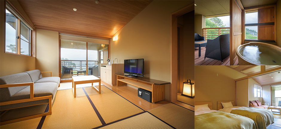 【Main building  Taro no iori】Modern Japanese-style Room with outdoor bath (8-mats +6-mats)